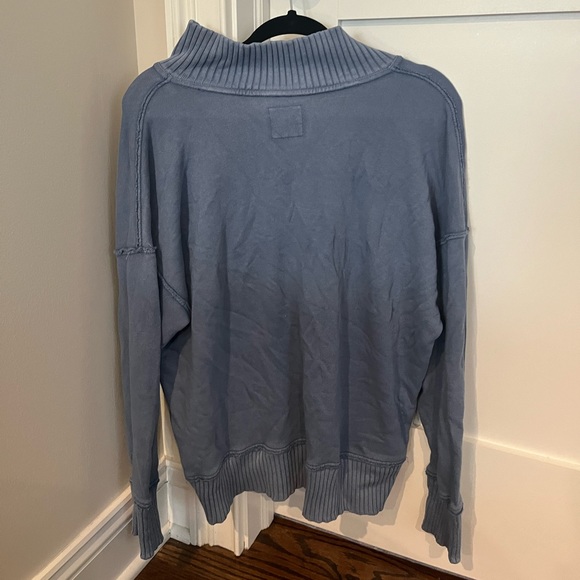 Aerie blue crew neck sweater with buttons down the neck. New, clean condition - Picture 2 of 5